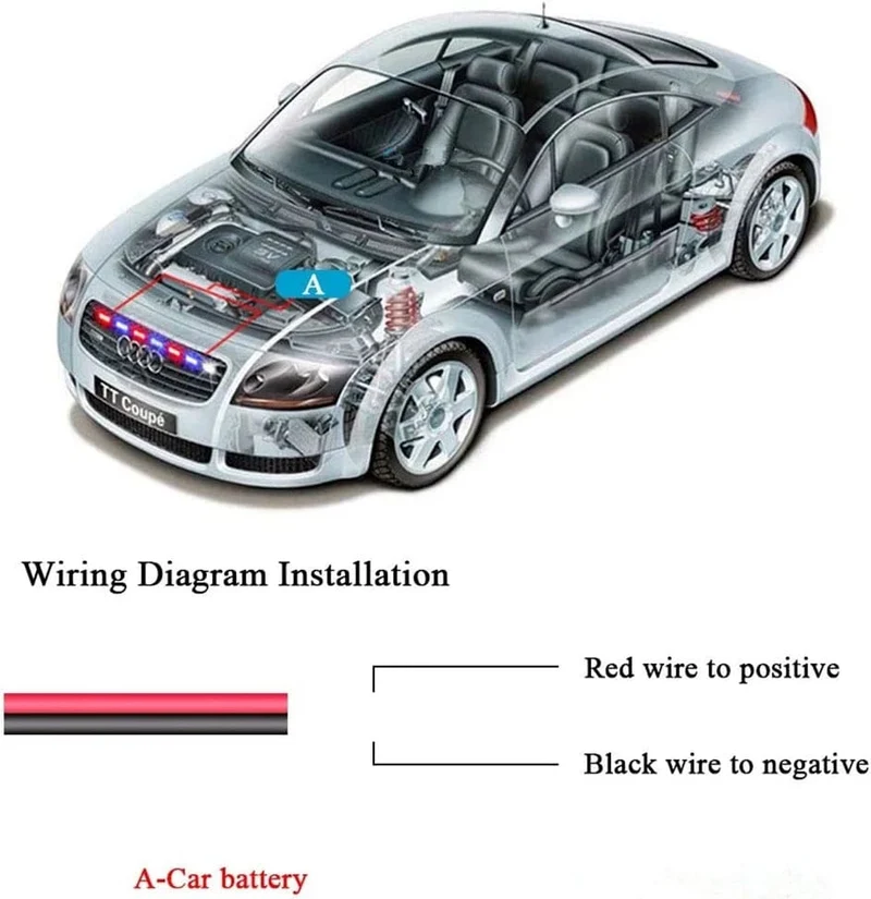 3 LED Auto Kühlergrill Strobe Polizei Lichter Flash Warnleuchte Rot Blau Gelb Rettungsfahrzeug Notfall Blinker Signal Beleuchtung