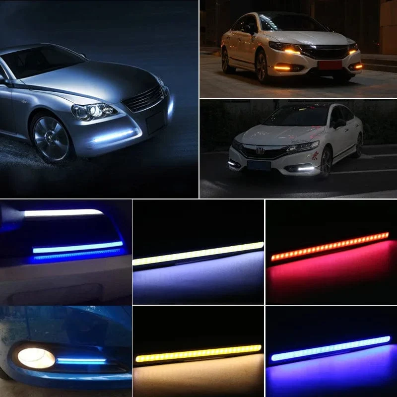 2/4 stücke 17cm COB DRL LED 12V 6000K Wasserdicht Tagfahrlicht Auto Streifen Licht Auto COB Nebel Lampe Auto Styling Led DRL Lampe