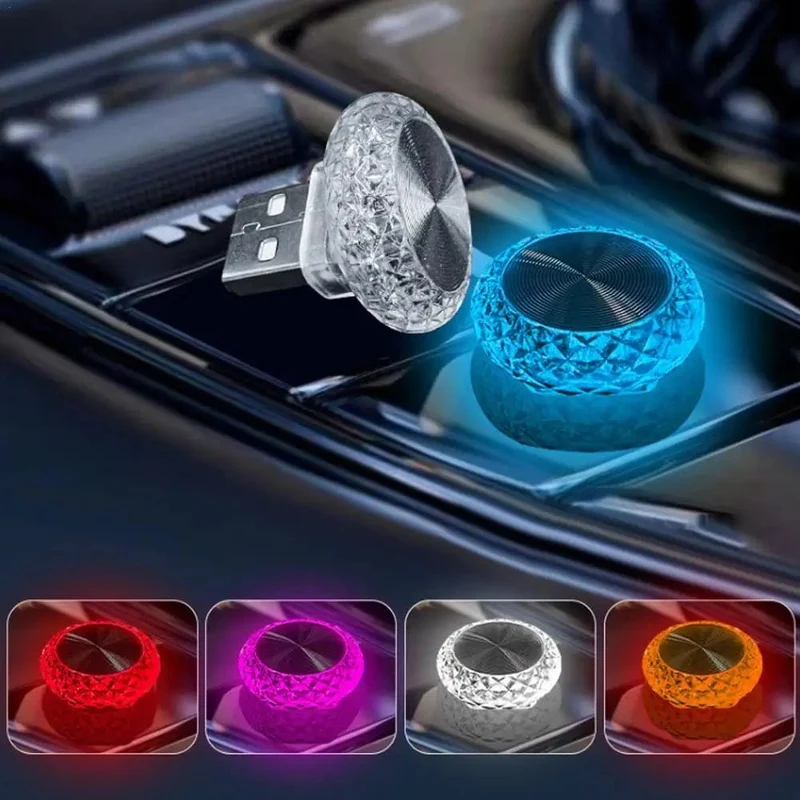 Tragbares Auto USB-Umgebungslicht Mini-LED-dekorative Atmosphärenlampen für Auto-Innenumgebungslicht Computerlicht Plug & Play