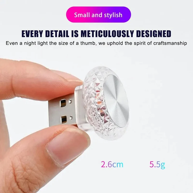 Tragbares Auto USB-Umgebungslicht Mini-LED-dekorative Atmosphärenlampen für Auto-Innenumgebungslicht Computerlicht Plug & Play