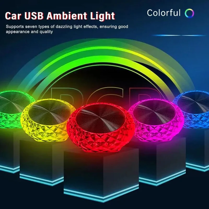 Tragbares Auto USB-Umgebungslicht Mini-LED-dekorative Atmosphärenlampen für Auto-Innenumgebungslicht Computerlicht Plug & Play