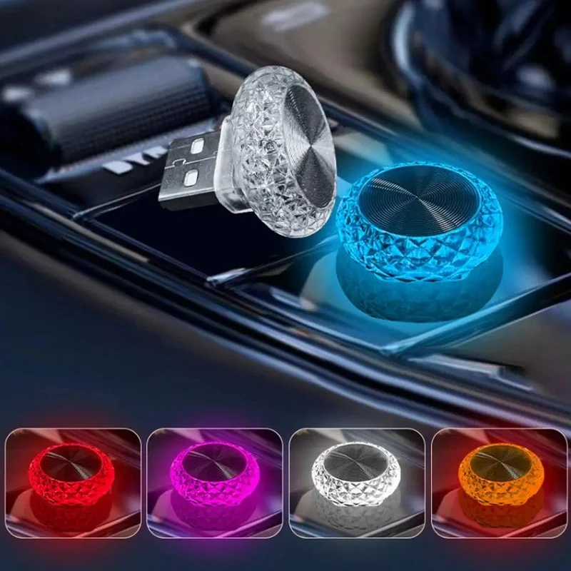 Tragbares Auto USB-Umgebungslicht Mini-LED-dekorative Atmosphärenlampen für Auto-Innenumgebungslicht Computerlicht Plug & Play