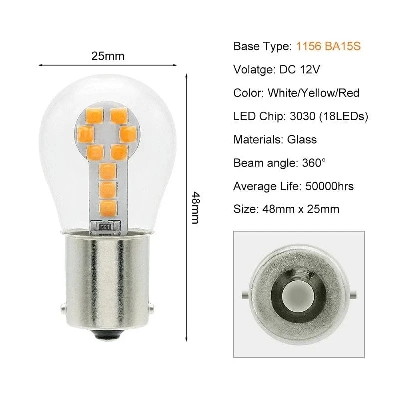 2PCS 1156 BA15S P21W Led 1157 BAY15D P21/5W Lampen Ampulle R5W R10W 18SMD 800LM Auto Nebel Lichter DRL Blinker Lampe 12V Weiß Rot