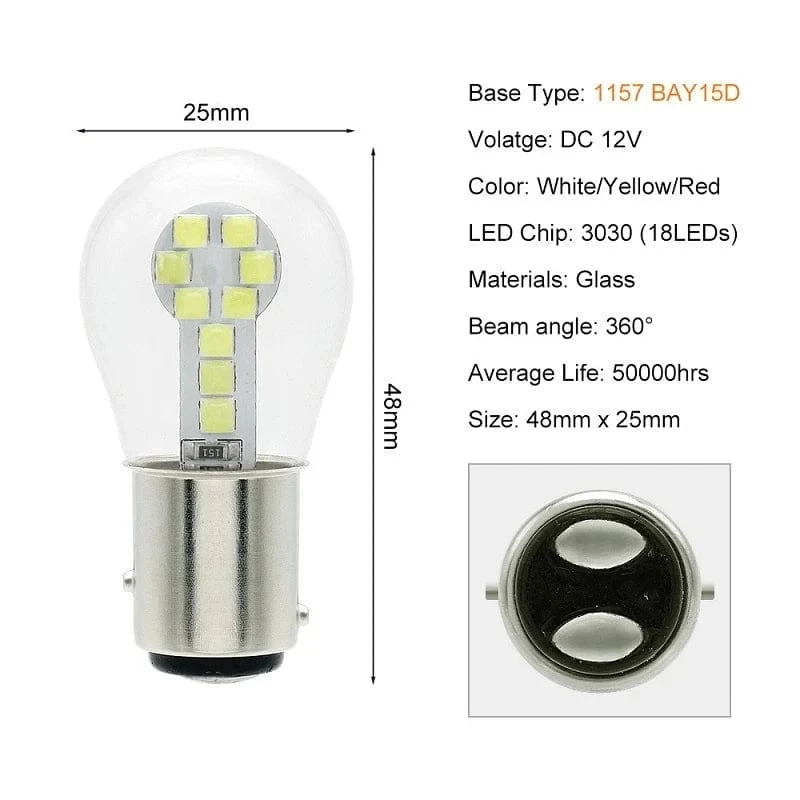 2PCS 1156 BA15S P21W Led 1157 BAY15D P21/5W Lampen Ampulle R5W R10W 18SMD 800LM Auto Nebel Lichter DRL Blinker Lampe 12V Weiß Rot
