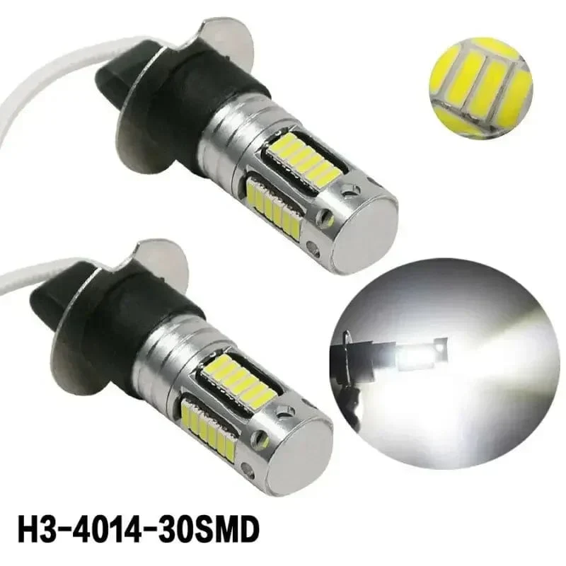 2Pcs 100W H3 LED Nebelscheinwerfer Birnen 6000K 800LM Super White Tagfahrlicht 12V Led Birne Nebel Fahrlichter