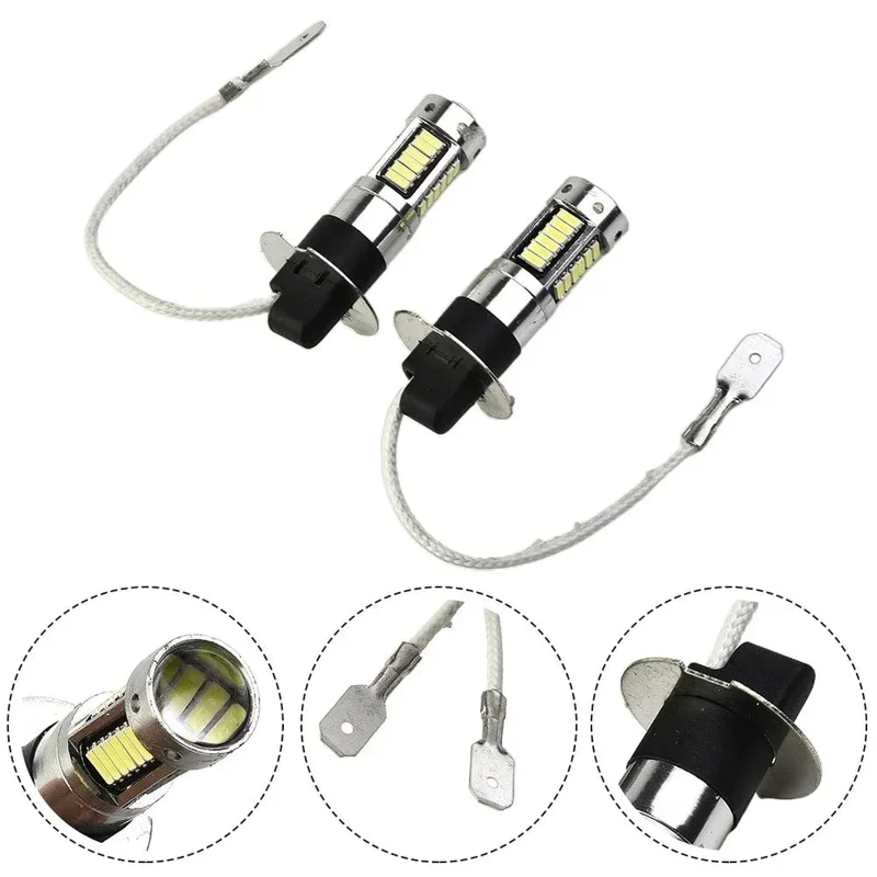 2Pcs 100W H3 LED Nebelscheinwerfer Birnen 6000K 800LM Super White Tagfahrlicht 12V Led Birne Nebel Fahrlichter