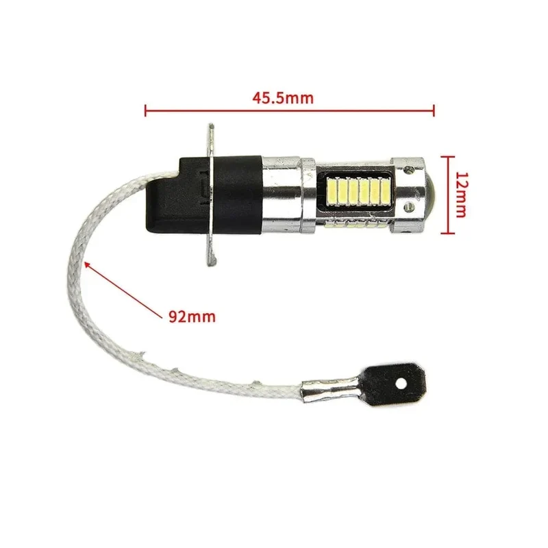 2Pcs 100W H3 LED Nebelscheinwerfer Birnen 6000K 800LM Super White Tagfahrlicht 12V Led Birne Nebel Fahrlichter