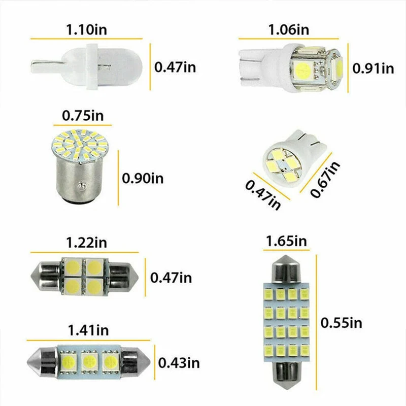 42-teiliges LED-Kombinationsset für die Innenraumbeleuchtung von Autos, 31 mm, 36 mm, 41 mm, T10 1157, 12 V, 6000 K, LED-Lichtkuppel, Ersatzbirnen, Leselampe