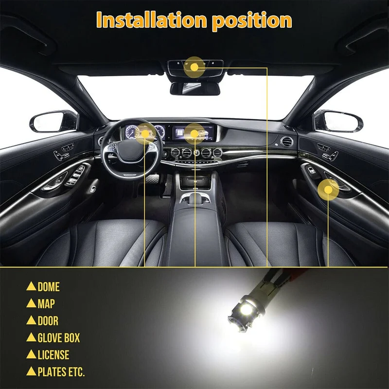 42-teiliges LED-Kombinationsset für die Innenraumbeleuchtung von Autos, 31 mm, 36 mm, 41 mm, T10 1157, 12 V, 6000 K, LED-Lichtkuppel, Ersatzbirnen, Leselampe