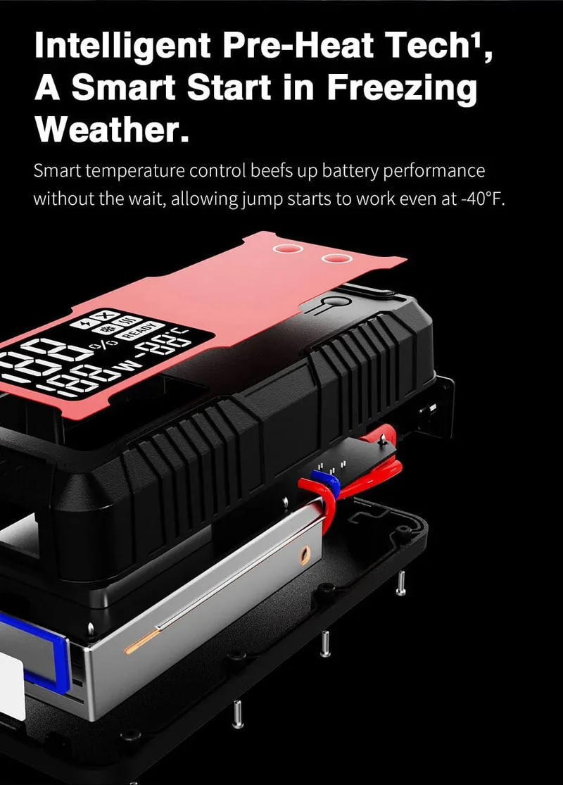 GOOLOO 12V Auto Starthilfe 4000A Autobatterie Starter 24000mAh Tragbare Power Bank Booster Auto Startgerät Notstart