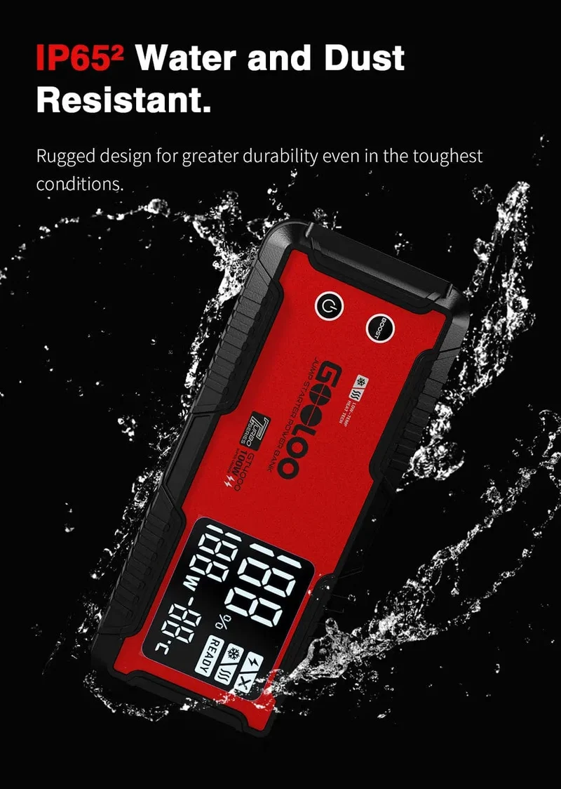 GOOLOO 12V Auto Starthilfe 4000A Autobatterie Starter 24000mAh Tragbare Power Bank Booster Auto Startgerät Notstart