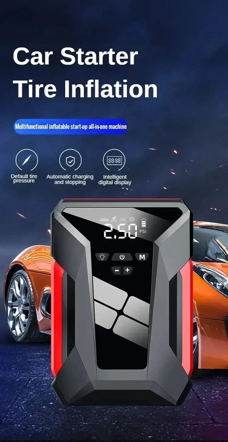 28000mAh Auto Starthilfe Multifunktionale Automotive Notfall Power 150PSI Reifen Inflator Powerbank Luftpumpe Mit Tasche