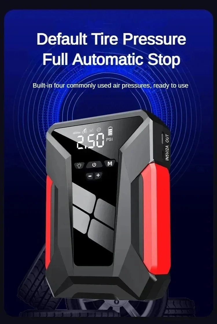 28000mAh Auto Starthilfe Multifunktionale Automotive Notfall Power 150PSI Reifen Inflator Powerbank Luftpumpe Mit Tasche