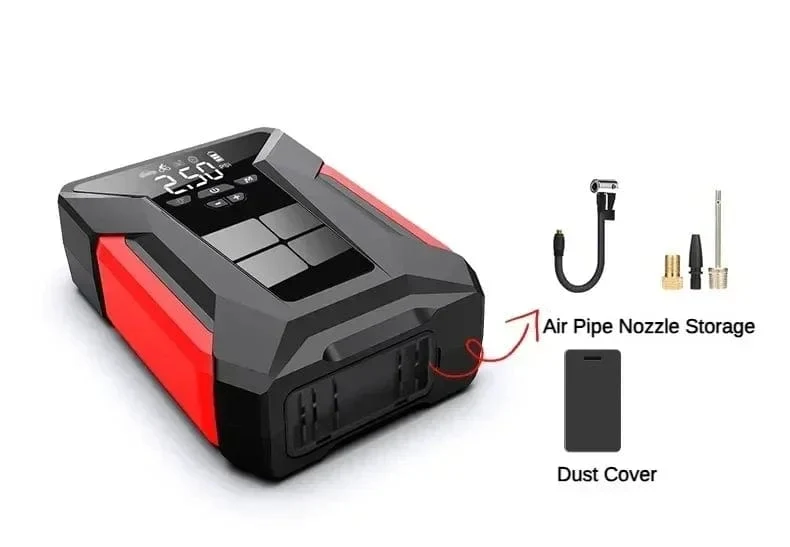 28000mAh Auto Starthilfe Multifunktionale Automotive Notfall Power 150PSI Reifen Inflator Powerbank Luftpumpe Mit Tasche