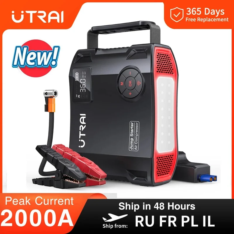 UTRAI 2000A 4 In 1 Starthilfe Power Pack Tragbares Autobatterie-Booster-Autostartgerät für Benzin-Dieselfahrzeuge