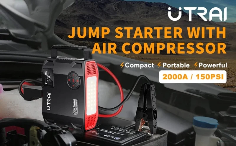 UTRAI 2000A 4 In 1 Starthilfe Power Pack Tragbares Autobatterie-Booster-Autostartgerät für Benzin-Dieselfahrzeuge