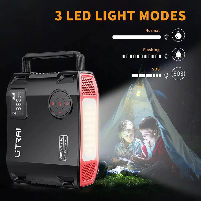 UTRAI 2000A 4 In 1 Starthilfe Power Pack Tragbares Autobatterie-Booster-Autostartgerät für Benzin-Dieselfahrzeuge