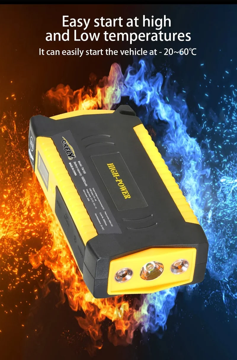 GKFLY 16000mAh Auto Starthilfe Power Bank Auto Batterie Booster Ladegerät 12V Ausgangs Gerät Benzin Diesel Auto Starter Buster