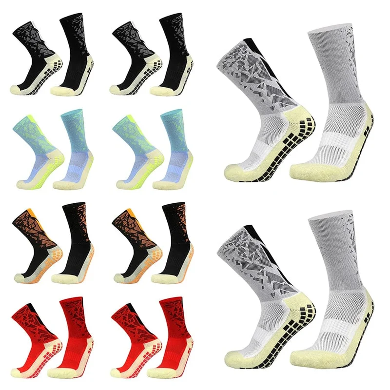10 Paar New Camo Outdoor Sports Bequeme atmungsaktive Fußballsocken Rutschfeste Silikon-Fußball-Volleyball-Badminton-Yoga-Socken