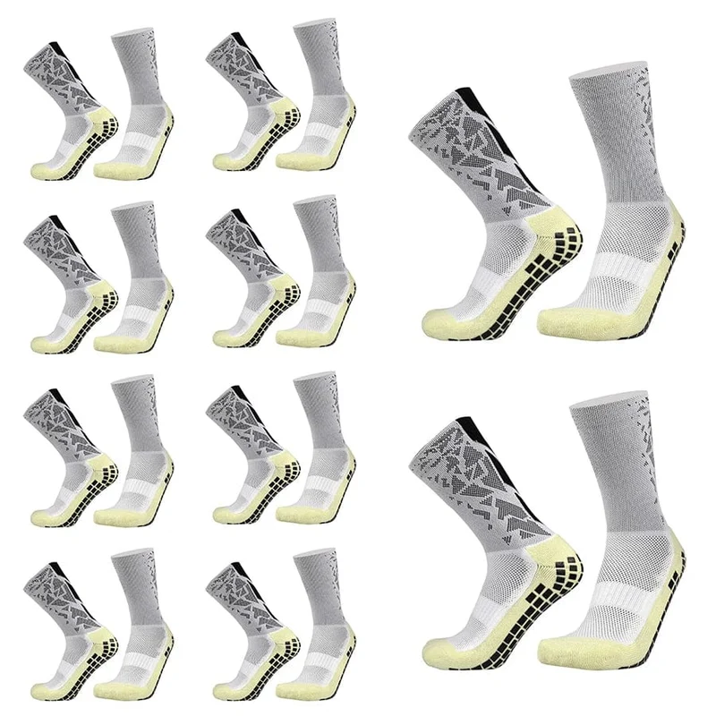 10 Paar New Camo Outdoor Sports Bequeme atmungsaktive Fußballsocken Rutschfeste Silikon-Fußball-Volleyball-Badminton-Yoga-Socken