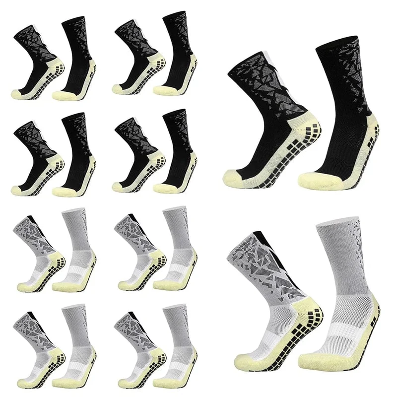 10 Paar New Camo Outdoor Sports Bequeme atmungsaktive Fußballsocken Rutschfeste Silikon-Fußball-Volleyball-Badminton-Yoga-Socken