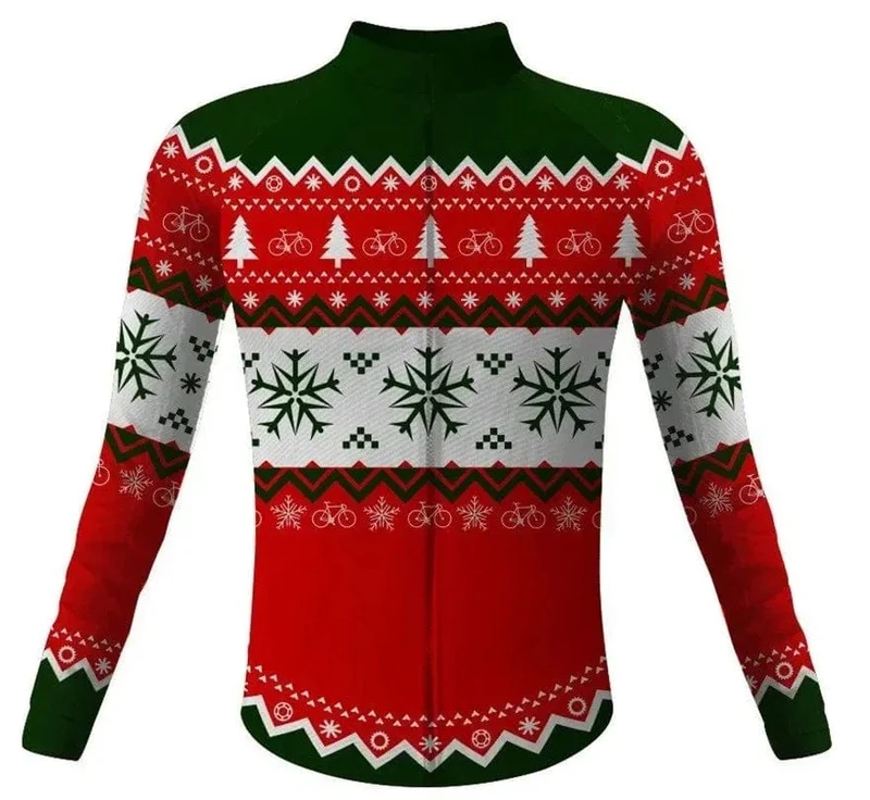 Weihnachten Hässliche Sweate Winter Radfahren Kleidung Männer Radfahren Jersey Warme Jacke Fleece Top Maillot Ciclismo Fahrrad Langarm