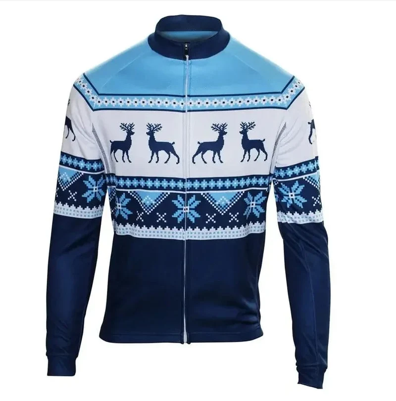 Weihnachten Hässliche Sweate Winter Radfahren Kleidung Männer Radfahren Jersey Warme Jacke Fleece Top Maillot Ciclismo Fahrrad Langarm
