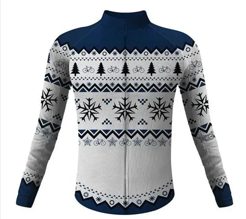 Weihnachten Hässliche Sweate Winter Radfahren Kleidung Männer Radfahren Jersey Warme Jacke Fleece Top Maillot Ciclismo Fahrrad Langarm