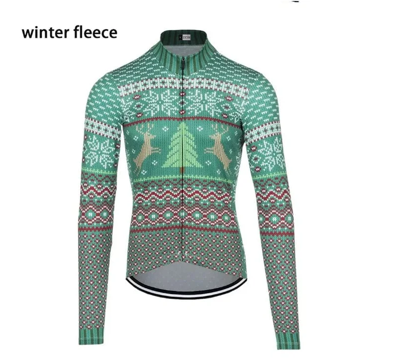 Weihnachten Hässliche Sweate Winter Radfahren Kleidung Männer Radfahren Jersey Warme Jacke Fleece Top Maillot Ciclismo Fahrrad Langarm