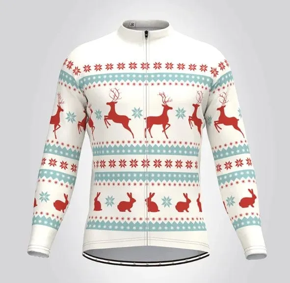 Weihnachten Hässliche Sweate Winter Radfahren Kleidung Männer Radfahren Jersey Warme Jacke Fleece Top Maillot Ciclismo Fahrrad Langarm
