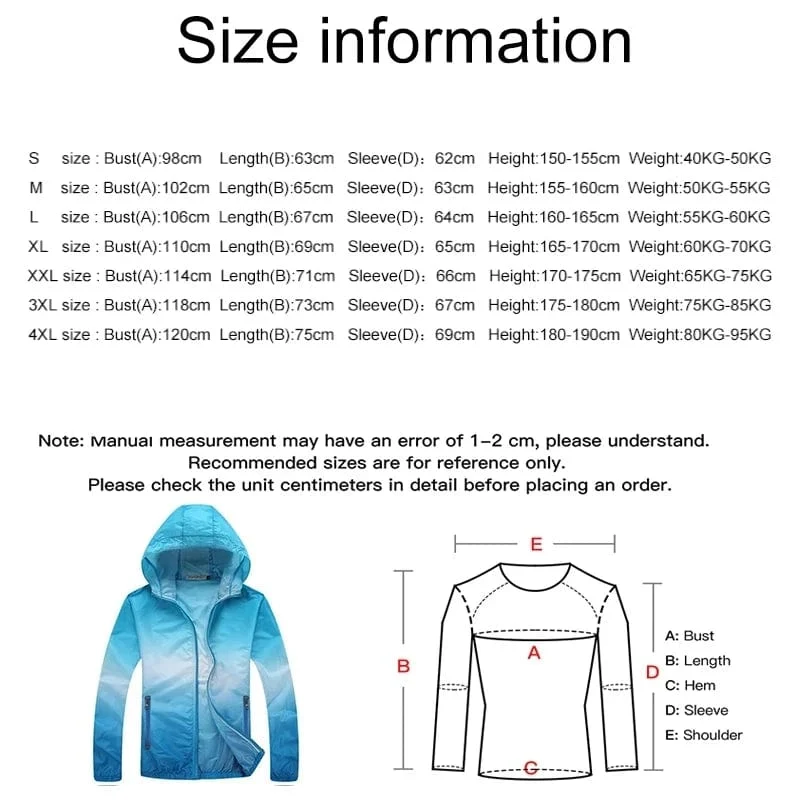Unisex Sommer leichte Sonnenschutzjacke Anti-UV schnell trocknende Sport-Windjacke Runing Fahrradjacke Sonnenschutz winddicht