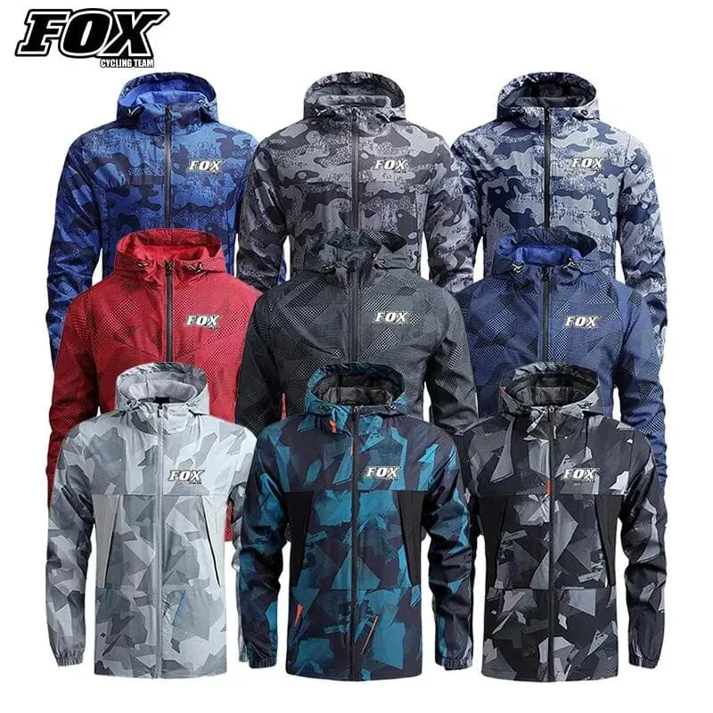 Windjacke MTB Jacke FOX Cycling Team Straße Mountainbike Regenmantel männer Fahrrad Mit Kapuze Kleidung Cortavientos Ciclismo Hombre