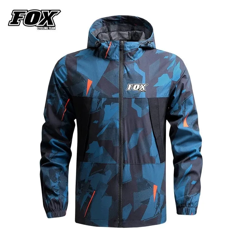 Windjacke MTB Jacke FOX Cycling Team Straße Mountainbike Regenmantel männer Fahrrad Mit Kapuze Kleidung Cortavientos Ciclismo Hombre