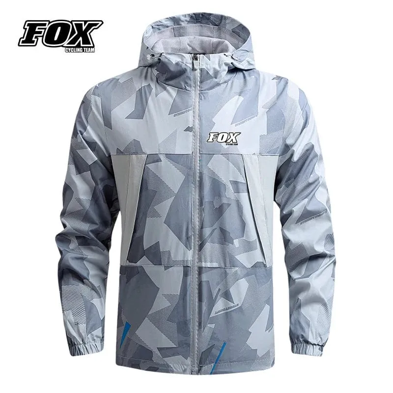Windjacke MTB Jacke FOX Cycling Team Straße Mountainbike Regenmantel männer Fahrrad Mit Kapuze Kleidung Cortavientos Ciclismo Hombre