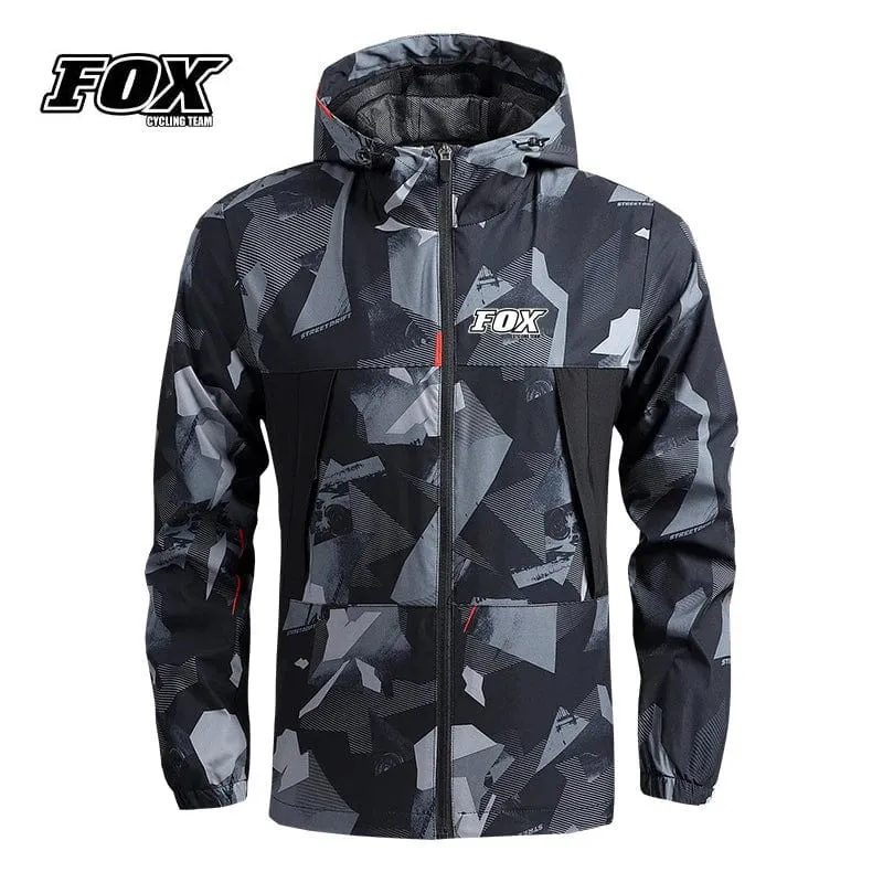 Windjacke MTB Jacke FOX Cycling Team Straße Mountainbike Regenmantel männer Fahrrad Mit Kapuze Kleidung Cortavientos Ciclismo Hombre