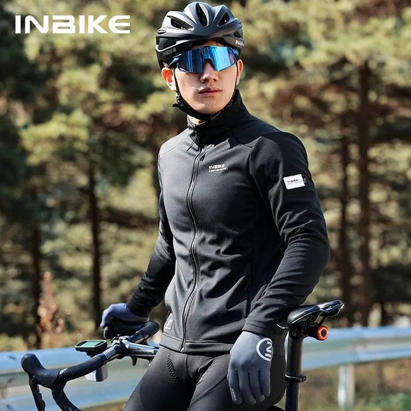INBIKE Herren-Winter-Radjacken, winddichte Softshell-Thermo-Fahrradbekleidung für Herren, warme Fleece-Rennrad-Windjacke