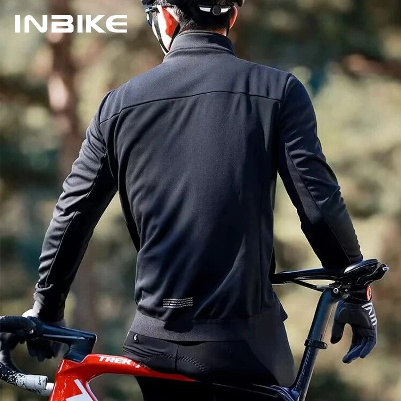 INBIKE Herren-Winter-Radjacken, winddichte Softshell-Thermo-Fahrradbekleidung für Herren, warme Fleece-Rennrad-Windjacke