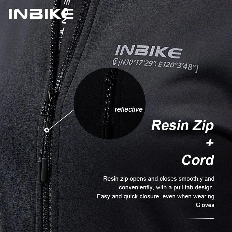 INBIKE Herren-Winter-Radjacken, winddichte Softshell-Thermo-Fahrradbekleidung für Herren, warme Fleece-Rennrad-Windjacke