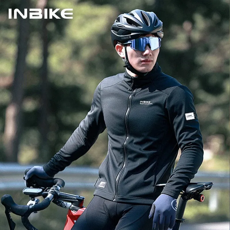 INBIKE Herren-Winter-Radjacken, winddichte Softshell-Thermo-Fahrradbekleidung für Herren, warme Fleece-Rennrad-Windjacke