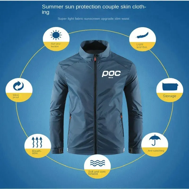 2023 sommer Männer Winddicht Wasserdicht Radfahren Jacke MTB Moto Poc Fahrrad Langarm Windjacke Anti-Uv Mountainbike Wind Mantel