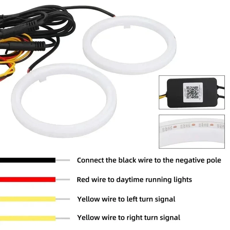 4 STÜCKE 12 V 24 V COB Auto Angel Eyes Dekoration Licht RGB Umgebungsscheinwerfer Mit App Control Streamer Fahrlampe Für Auto Dekorativ