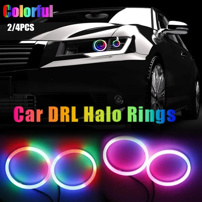 4 STÜCKE 12 V 24 V COB Auto Angel Eyes Dekoration Licht RGB Umgebungsscheinwerfer Mit App Control Streamer Fahrlampe Für Auto Dekorativ
