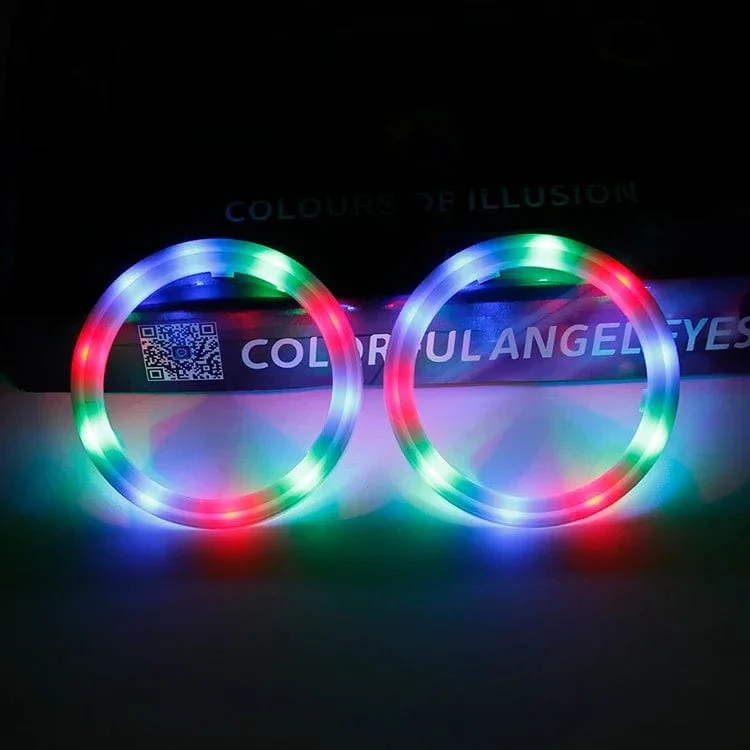 4 STÜCKE 12 V 24 V COB Auto Angel Eyes Dekoration Licht RGB Umgebungsscheinwerfer Mit App Control Streamer Fahrlampe Für Auto Dekorativ