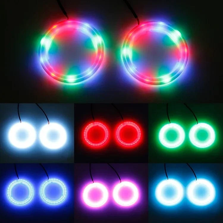 4 STÜCKE 12 V 24 V COB Auto Angel Eyes Dekoration Licht RGB Umgebungsscheinwerfer Mit App Control Streamer Fahrlampe Für Auto Dekorativ