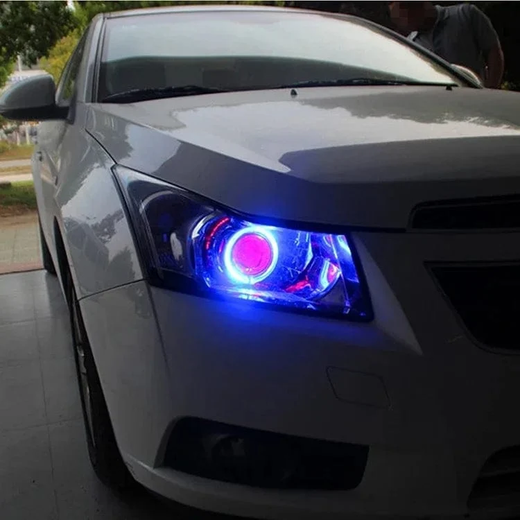 4 STÜCKE 12 V 24 V COB Auto Angel Eyes Dekoration Licht RGB Umgebungsscheinwerfer Mit App Control Streamer Fahrlampe Für Auto Dekorativ