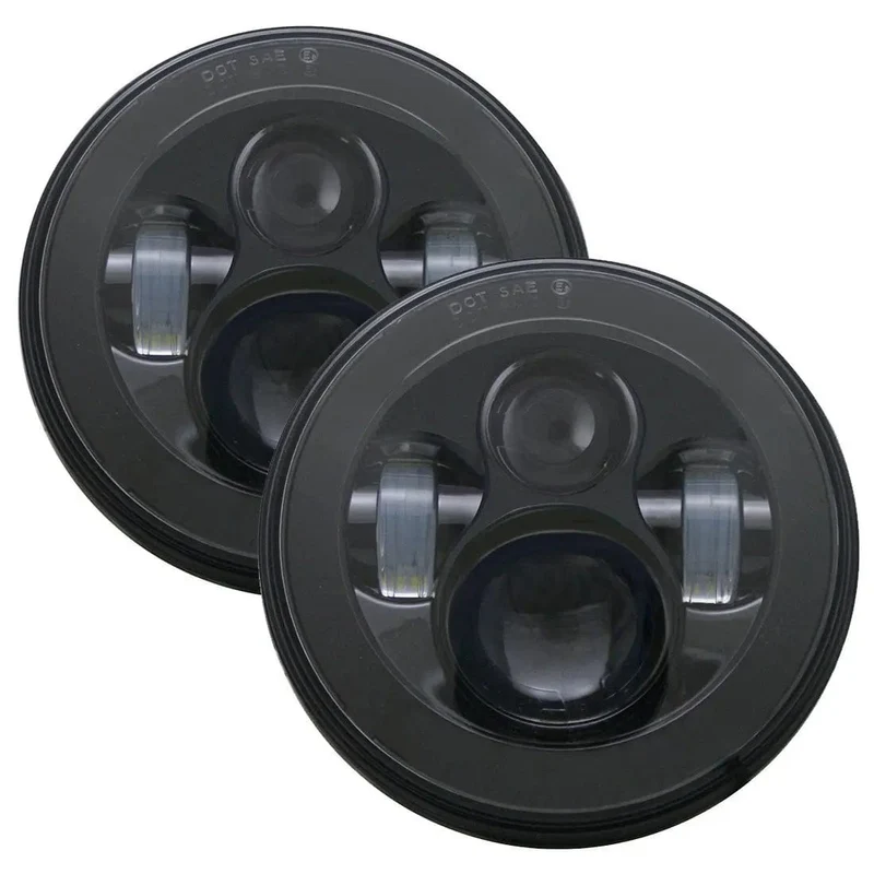 2 Stück Auto-Scheinwerfer, 7 Zoll, für Land Rover Defender 90 110, rund, LED-Scheinwerfer-Set, Fernlicht, Abblendlicht, für Lada Niva 4X4, Offroad-Zubehör
