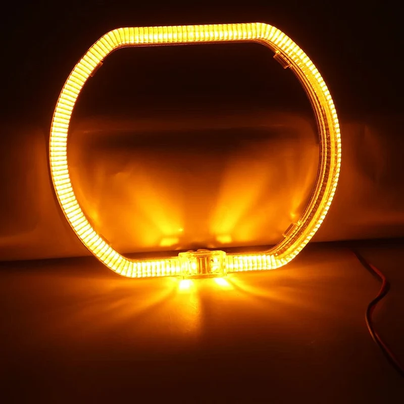 100/76 MM LED Angel Eyes Square Guide Halo Ring Tagfahrlicht mit Treiber für Bi Xenon Scheinwerfergläser DRL Zubehör