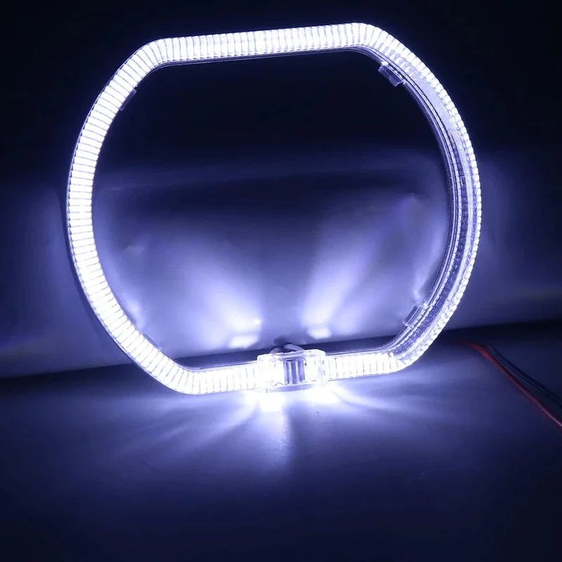 100/76 MM LED Angel Eyes Square Guide Halo Ring Tagfahrlicht mit Treiber für Bi Xenon Scheinwerfergläser DRL Zubehör