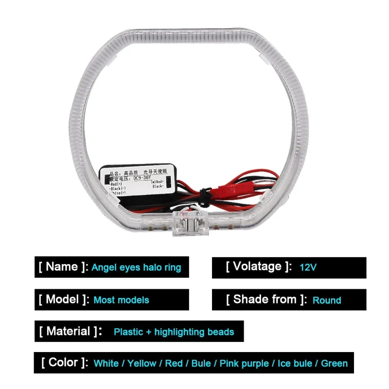 100/76 MM LED Angel Eyes Square Guide Halo Ring Tagfahrlicht mit Treiber für Bi Xenon Scheinwerfergläser DRL Zubehör