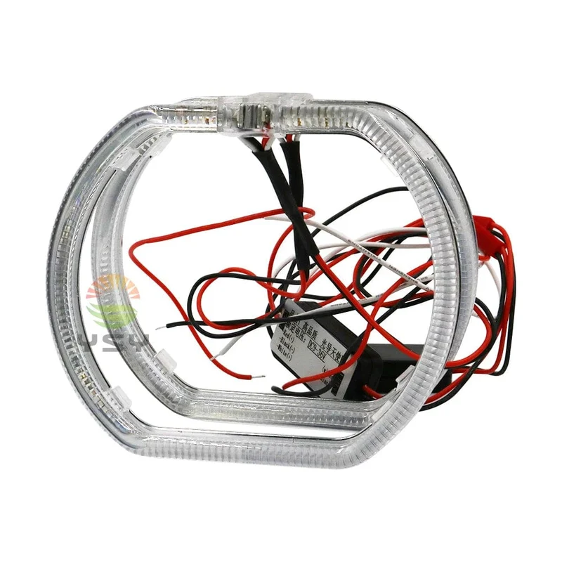 100/76 MM LED Angel Eyes Square Guide Halo Ring Tagfahrlicht mit Treiber für Bi Xenon Scheinwerfergläser DRL Zubehör